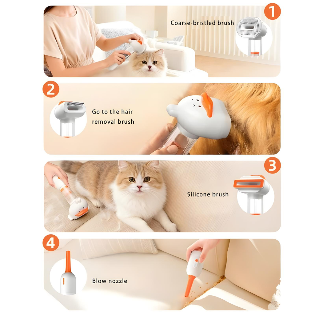 4-in-1 Electric Pet Hair Removal Brush for Cats & Dogs - product photo 5