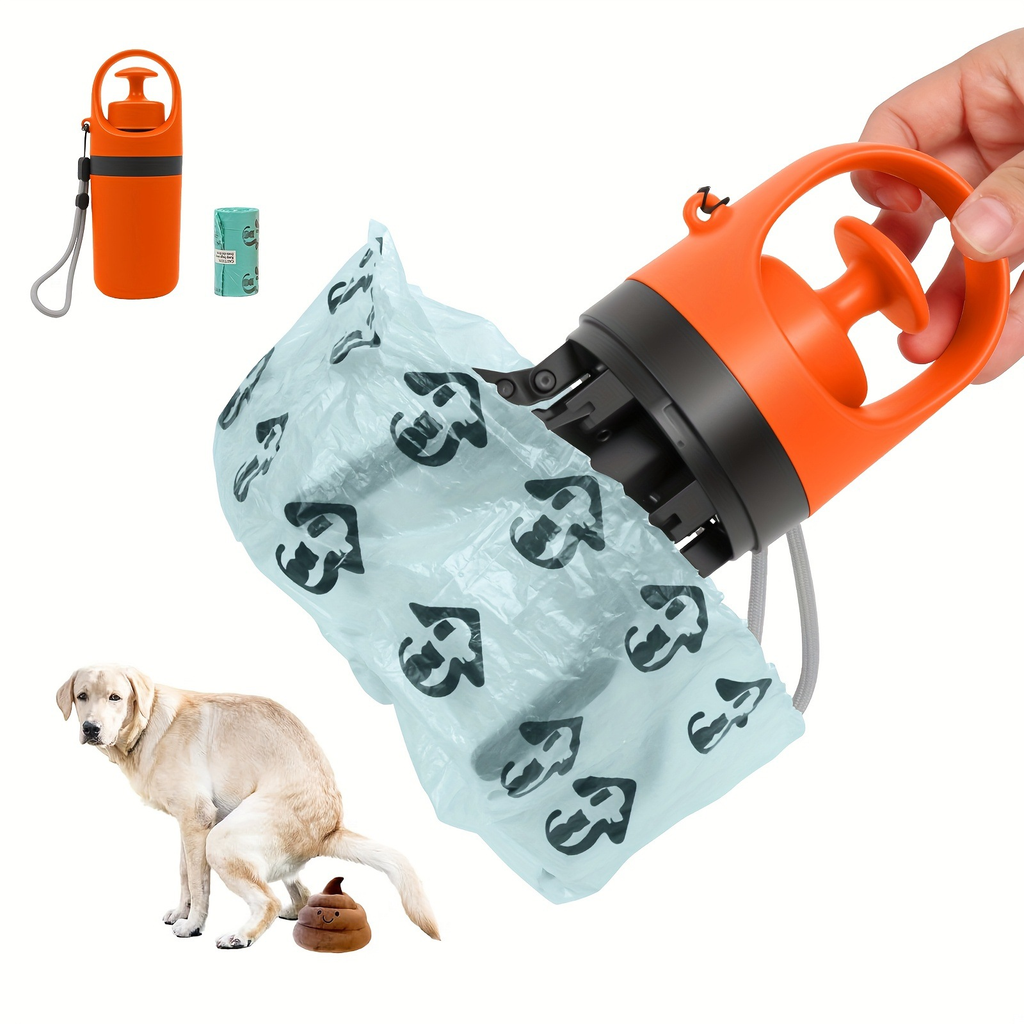 Orange portable dog poop scooper color option